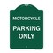 Signmission Designer Series Sign Motorcycle Parking Only, Green & White Aluminum Sign, 18" x 24", GW-1824-23868 A-DES-GW-1824-23868 - alternate 1